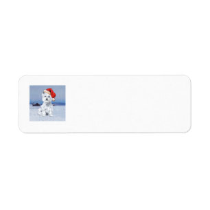 Westie Christmas Return Address Label