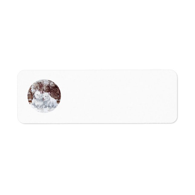 Westie Christmas Return Address Label (Front)