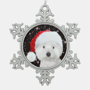 Westie Christmas Snowflake Pewter Christmas Ornament