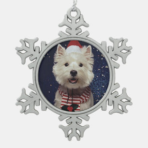 Westie Christmas Snowflake Pewter Christmas Ornament