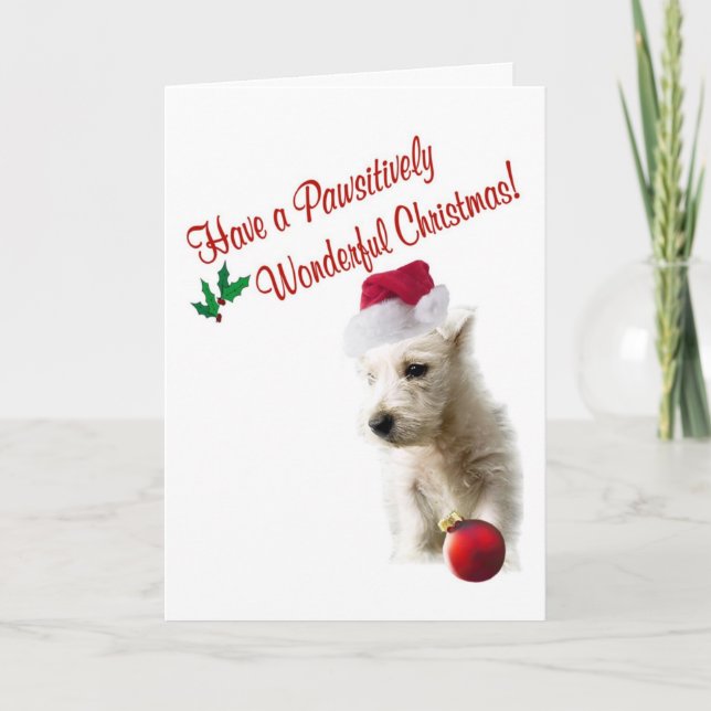 Westie Christmas Wishes Holiday Card (Front)