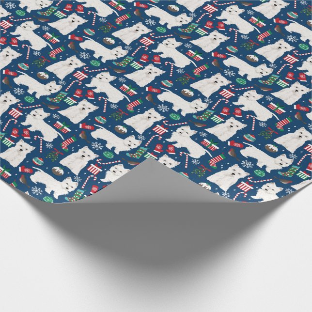 Westie Christmas Wrapping Paper (Corner)