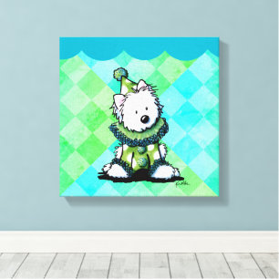 Westie Circus Clown Art Canvas Print
