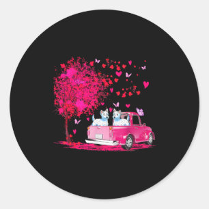 Westie Couple Truck Happy Valentines Day Gifts Classic Round Sticker