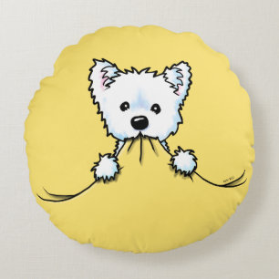 Westie Cute Aggression Nursery Round Pillow