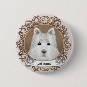 Westie Dog  2 Inch Round Button
