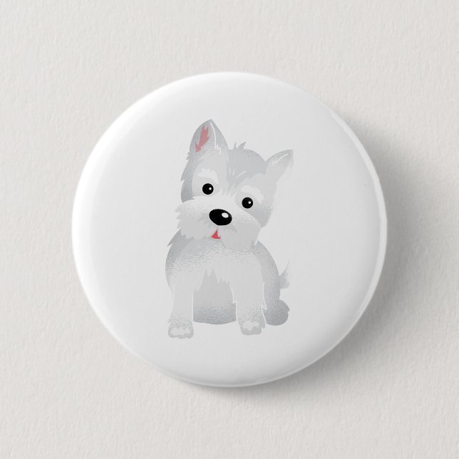 Westie dog 2 inch round button (Front)