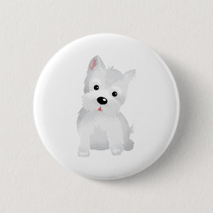 Westie dog 2 inch round button