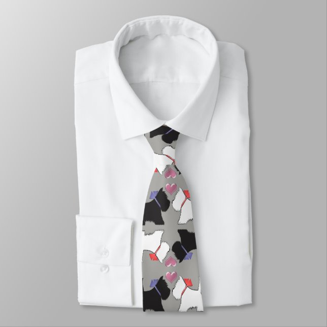 Westie Dog Art Tie (Tied)
