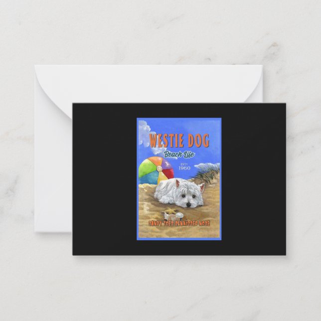 Westie Dog Beach Life Card (Front)