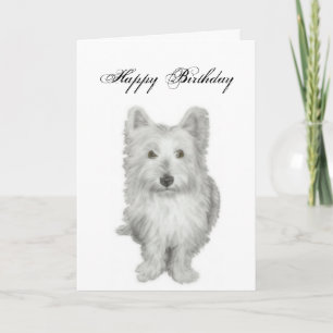 Westie Dog Birthday Card with verse