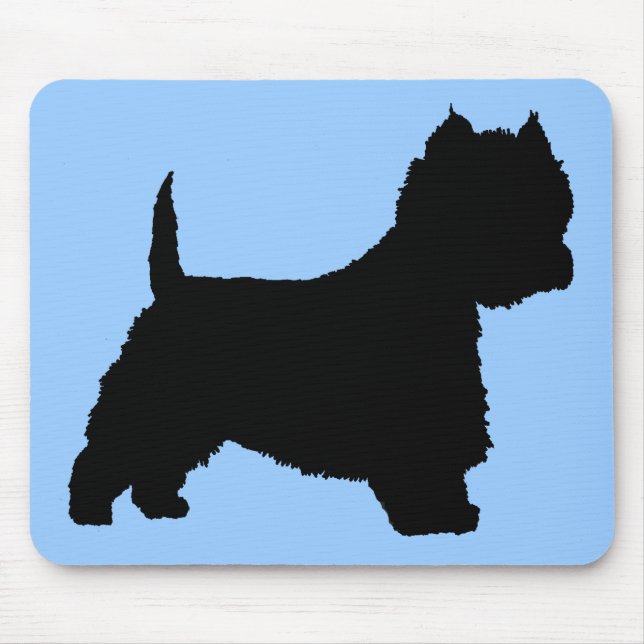 Westie Dog (black) Mouse Pad (Front)