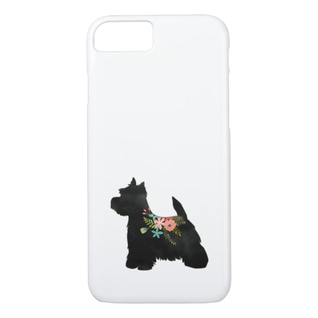 Westie Dog Breed Boho Floral Silhouette Case-Mate iPhone Case (Back)