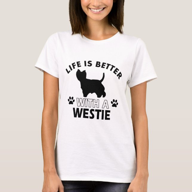 Westie dog breed designs T-Shirt (Front)