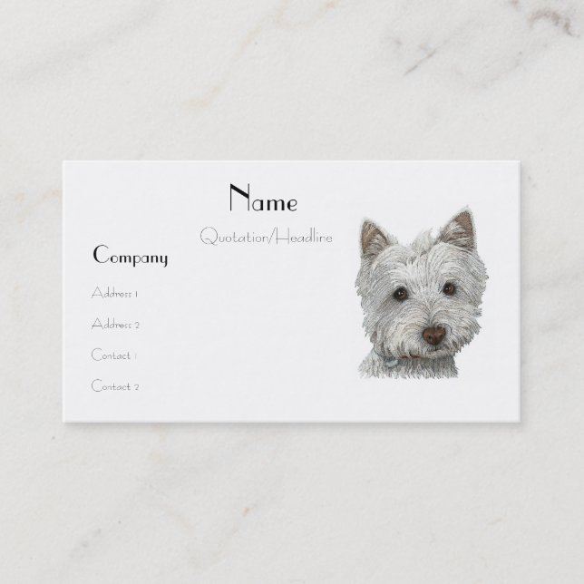 Westie Dog Business Card (Front)
