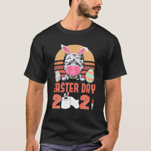 Westie Dog Face Mask Rabbit Bunny Egg Easter Day 2 T-Shirt