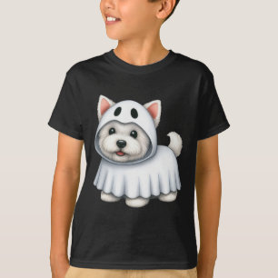 Westie Dog Halloween Costume Ghost West Terrier  T-Shirt
