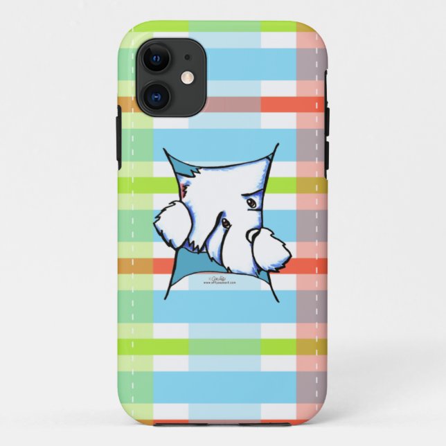 Westie Dog Inside Plaid Case-Mate iPhone Case (Back)