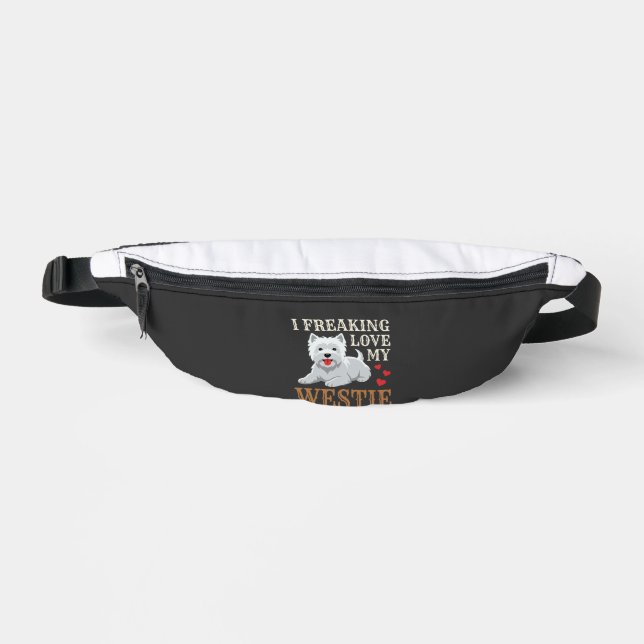 Westie Dog Love Typography Fanny Pack (Front)