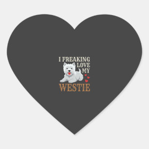 Westie Dog Love Typography Heart Sticker