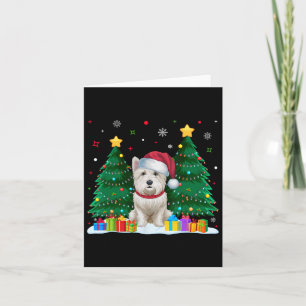 Westie Dog Lovers Santa Hat Ugly Christmas Sweater Card