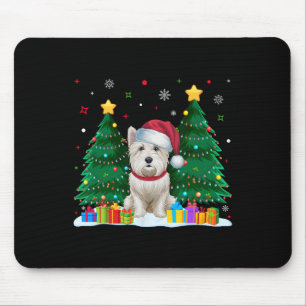 Westie Dog Lovers Santa Hat Ugly Christmas Sweater Mouse Pad