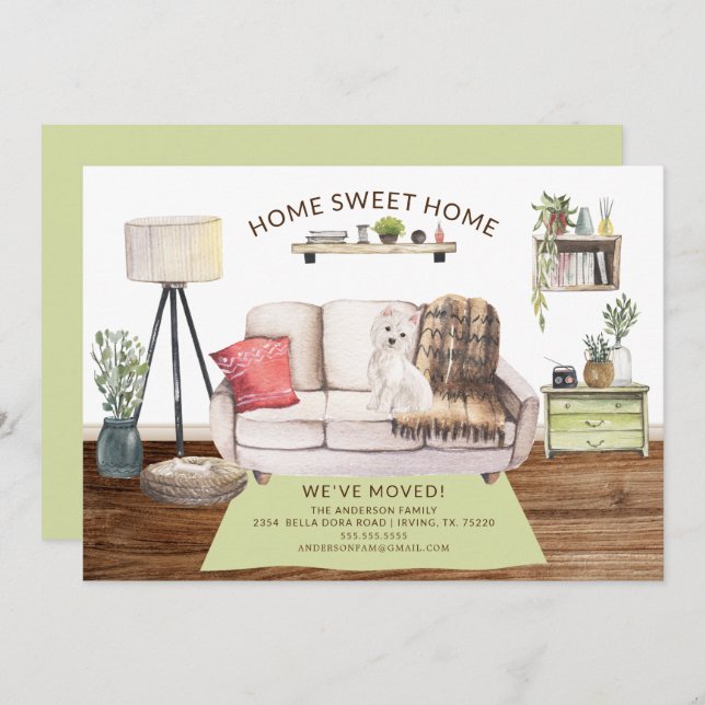 Westie Dog Moving Announcement (Front/Back)