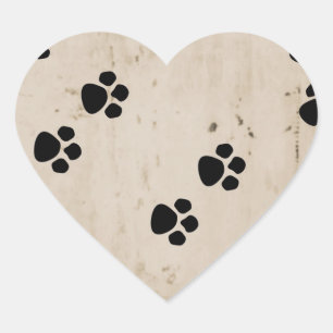 Westie Dog Paw Prints Heart Sticker