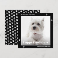 Westie Dog Paw Prints Photo Black