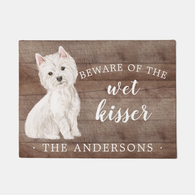 Westie Dog Personalized Door Mat (Front)