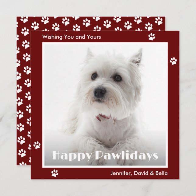 Westie Dog Photo Christmas Cards (Front/Back)