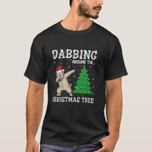 Westie Dog Santa Hat Dabbing Around the Christmas  T-Shirt