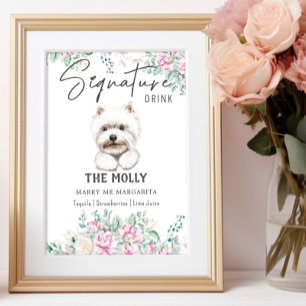 Westie Dog Signature Drink Sign