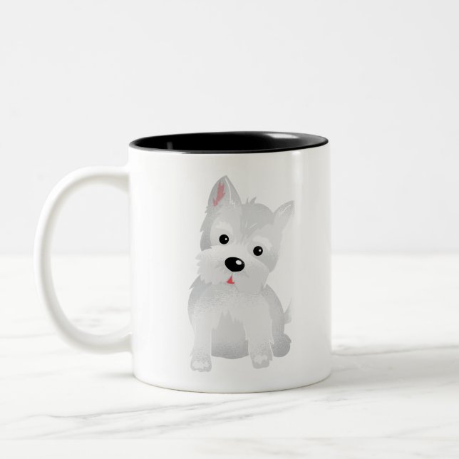 Westie dog Two-Tone coffee mug (Left)