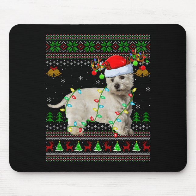 Westie Dog West Highland Terrier Ugly Christmas Sw Mouse Pad (Front)