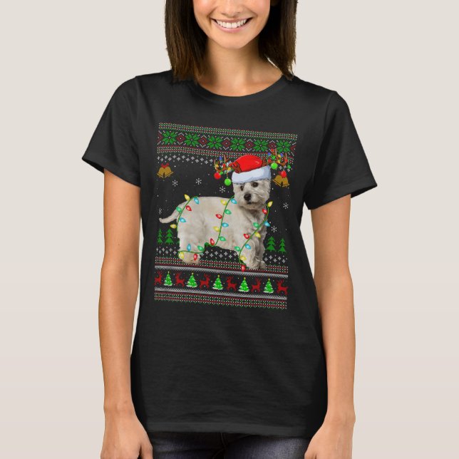Westie Dog West Highland Terrier Ugly Christmas Sw T-Shirt (Front)