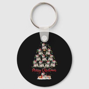 Westie Dog Xmas Lights Santa Westie Christmas Tree Keychain