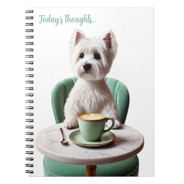 Westie drink latte Journal (Devant)