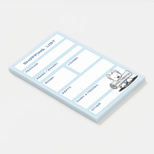 Westie Fan Organized Grocery List Post-its Post-it Notes