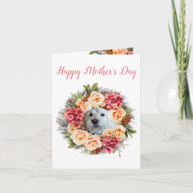 Westie Floral Mother's Day Greeting Card (Front)