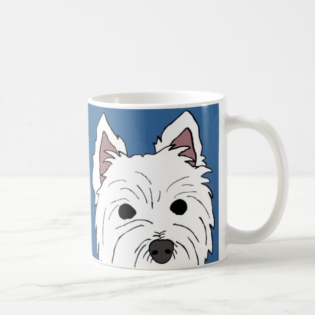 Westie font face à la tasse (Droite)