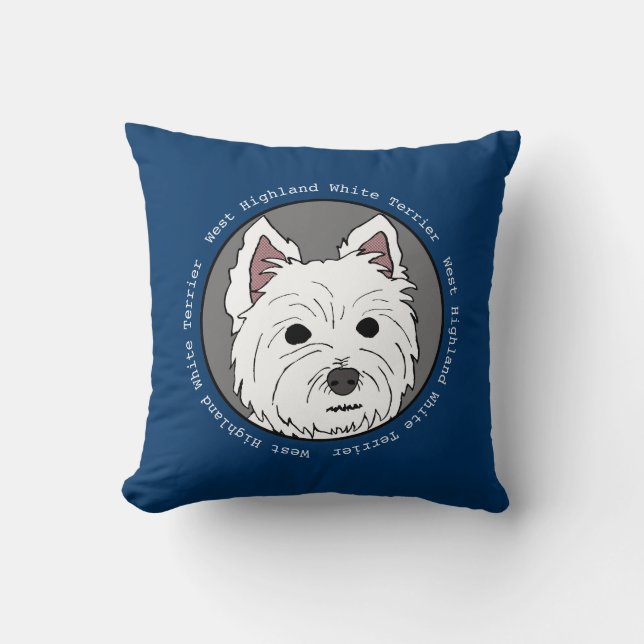Westie font face au coussin (Recto)