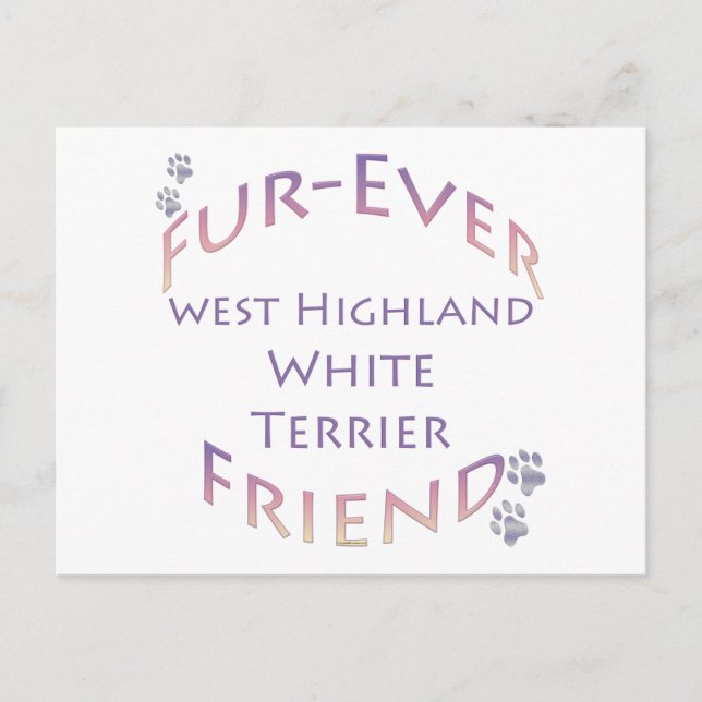 Westie Furever Friend Postcard (Front)