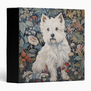 Westie Garden Tapestry in William Morris Style Binder