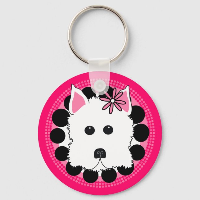 Westie Girl Keychain (Front)