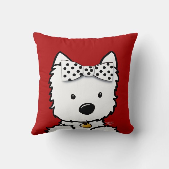 Westie Girl Throw Pillow (Back)