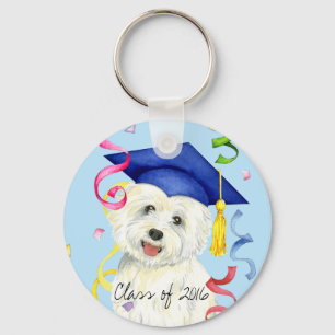 Westie Graduate Keychain