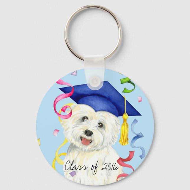 Westie Graduate Keychain (Front)