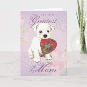 Westie Heart Mom Card