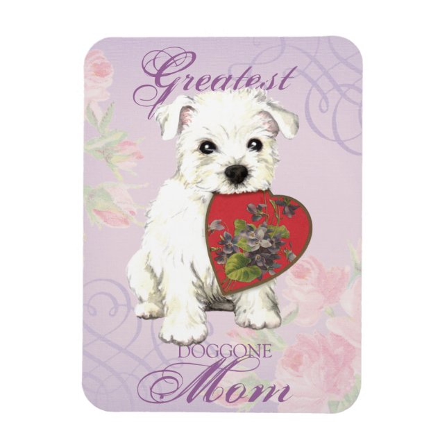 Westie Heart Mom Magnet (Vertical)